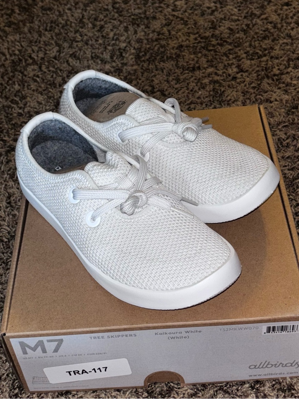 Allbirds TS Tree Skipper Boat Shoes Casual Comfort Sneakers White Men’s Size 7